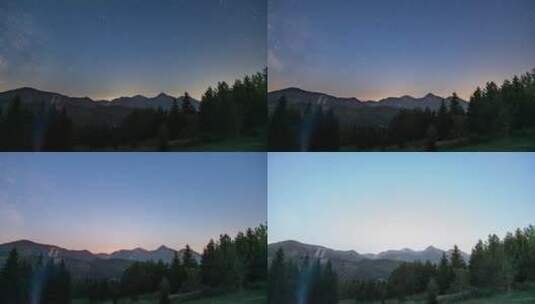 森林的日出日落延时摄影高清在线视频素材下载