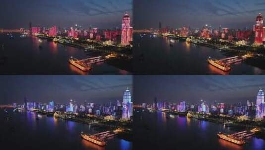 武汉长江震撼夜景宣传片高清在线视频素材下载