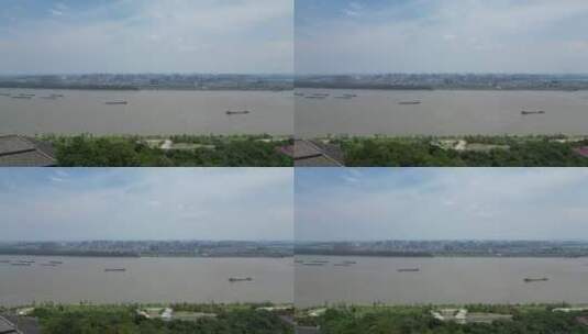 湖北鄂州长江风光航拍高清在线视频素材下载