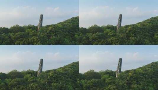 航拍上海松江天马山顶护珠塔高清在线视频素材下载