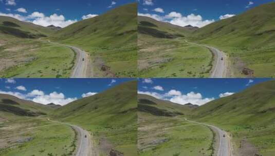 西藏山南市旷野自驾游旅行G560公路风光高清在线视频素材下载