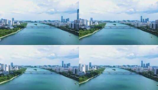 柳州航拍柳江风景城市风光高清在线视频素材下载