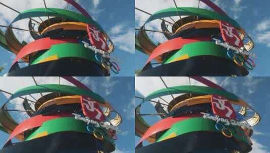 国家体育馆·奥运会标志旋转·2高清在线视频素材下载