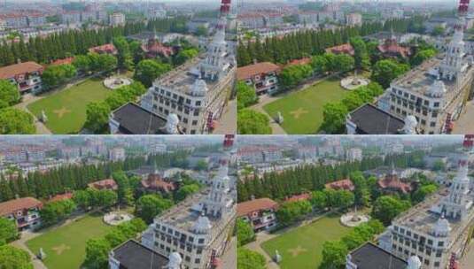 上海影视乐园，上海松江车墩影视城4K航拍高清在线视频素材下载