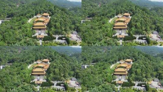 南岳衡山万寿大鼎福寿寺航拍高清在线视频素材下载