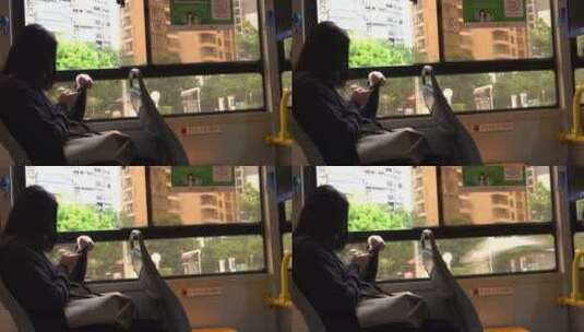 通勤 上下班 看手机 人流高清在线视频素材下载