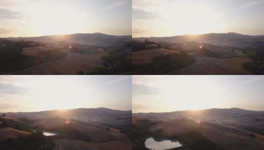 夕阳下的山丘高清在线视频素材下载