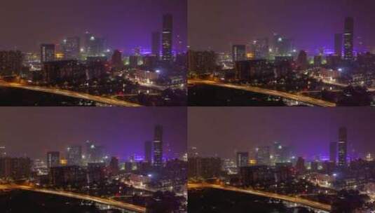 广州城市景观与城市灯光交通高清在线视频素材下载