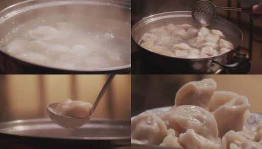 煮饺子 冬至饺子高清在线视频素材下载