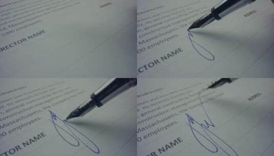 特写钢笔签名高清在线视频素材下载