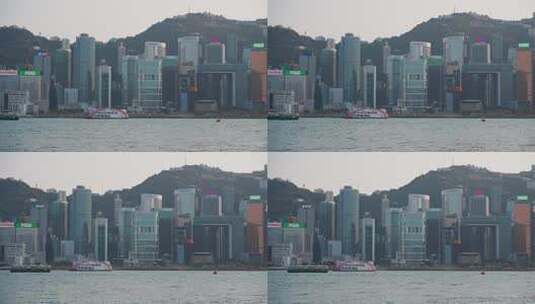 香港维多利亚港城市景观高清在线视频素材下载