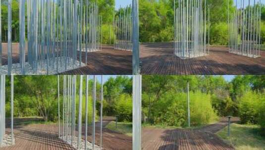 公园 钢管 雕塑高清在线视频素材下载