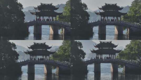 杭州西湖断桥日出高清在线视频素材下载