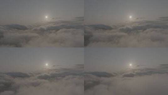LOG格式唯美云端航拍落日高清在线视频素材下载