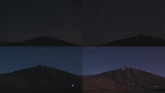 夜晚星空山脉银河延时高清在线视频素材下载