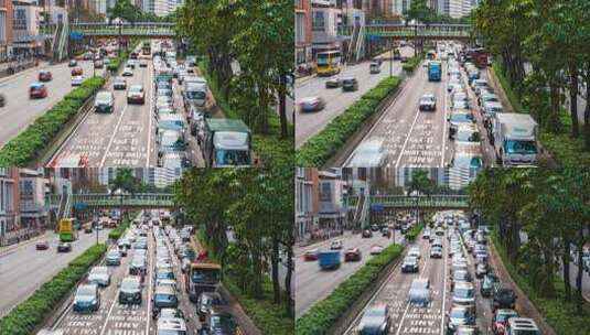 香港城市交通车水马龙道路车流延时高清在线视频素材下载