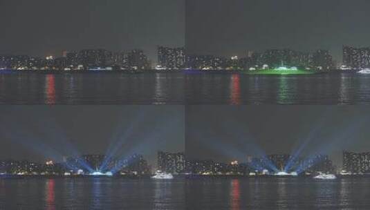 江西省九江市锁江楼灯光秀实拍视频高清在线视频素材下载