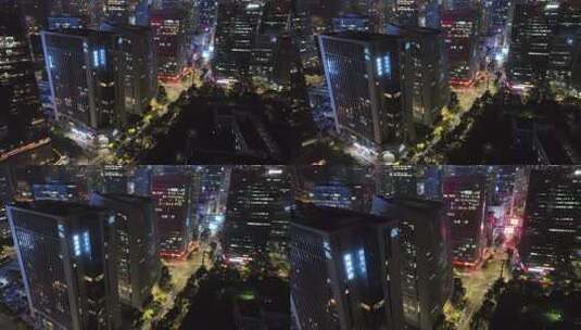 4K深圳南山区科技园软件园夜景航拍高清在线视频素材下载