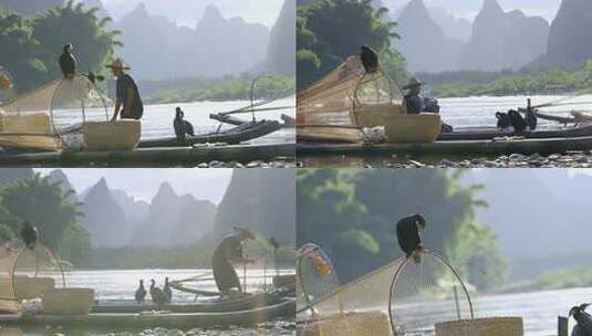 桂林山水漓江渔翁高清在线视频素材下载