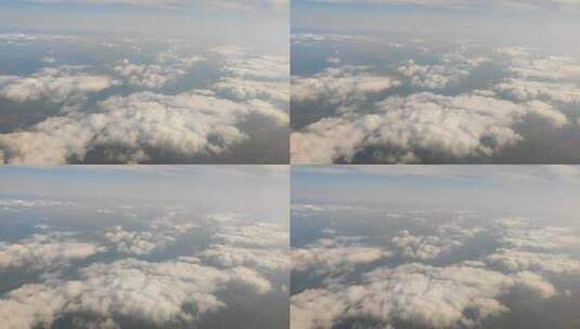 江西上饶飞机窗外云景陆地风光高清在线视频素材下载