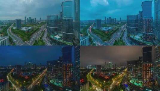 【4K超清】惠州江北日转夜景高清在线视频素材下载
