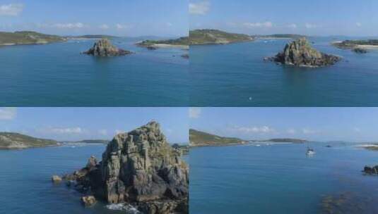 海峡中的裸露岩石高清在线视频素材下载
