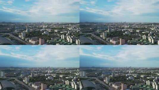 江苏南京城市建筑与蓝天白云航拍高清在线视频素材下载