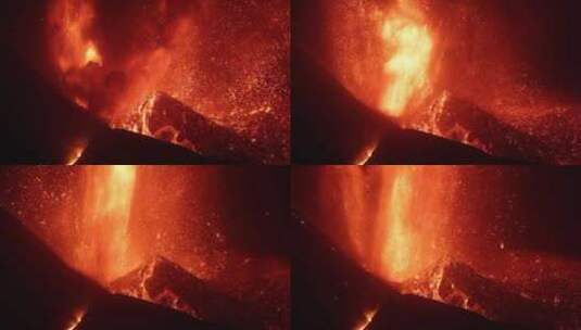 火山喷发特写高清在线视频素材下载