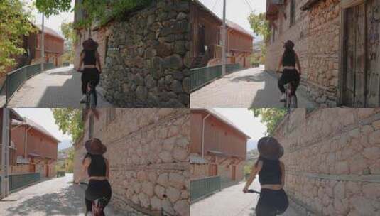 街上的旅游自行车高清在线视频素材下载