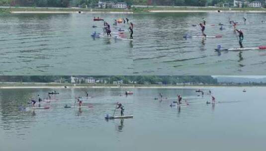 青神岷江段国际桨板赛 (3)高清在线视频素材下载