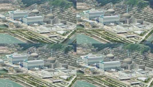 4k广东江门能源核电核电站公司主塔热力发电高清在线视频素材下载