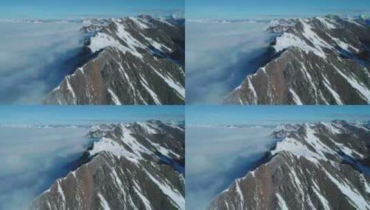 航拍川西雪山巴郎山美丽风景高原地貌高清在线视频素材下载