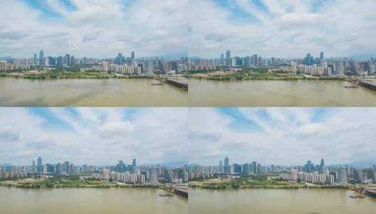 8K广东惠州城市CBD建筑群航拍延时高清在线视频素材下载
