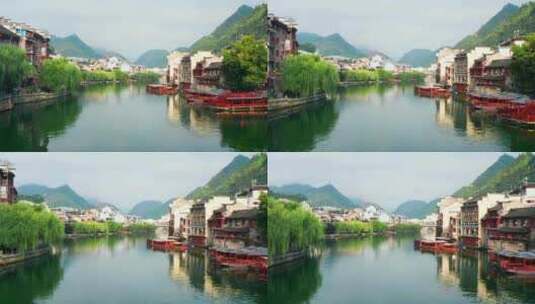 贵州省镇远古镇航拍风光高清在线视频素材下载