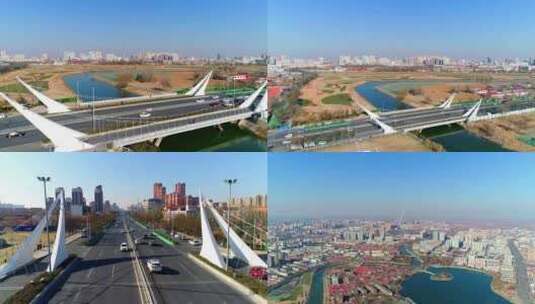 2k  沧州 京杭运河河道 运河区高清在线视频素材下载
