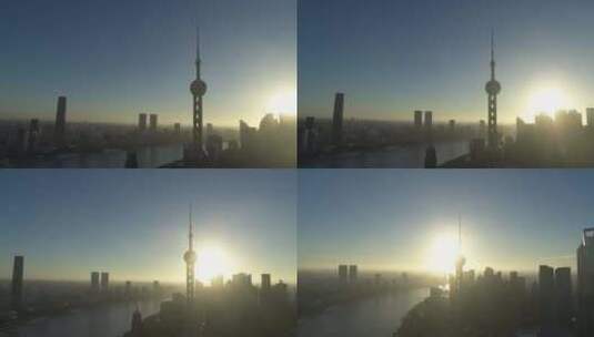 上海外滩日出早晨东方明珠高清在线视频素材下载
