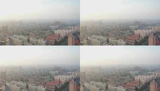 高青县县城慢生活老城区城市航拍高清在线视频素材下载