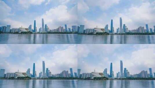 广州珠江新城海心沙江景延时高清在线视频素材下载