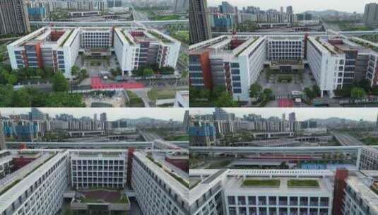 深圳市凤凰实验中学航拍高清在线视频素材下载
