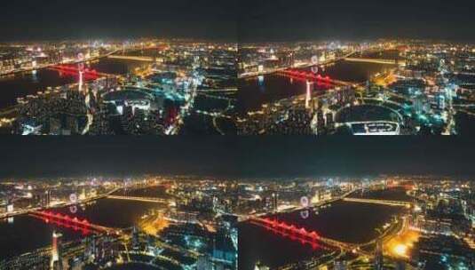 南昌城市大全景夜景航拍延时高清在线视频素材下载