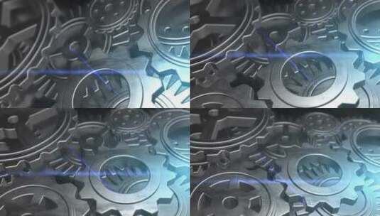 金属齿轮转动工业化进步高清在线视频素材下载