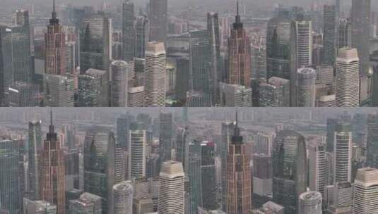 广州CBD天际线建筑航拍高清在线视频素材下载