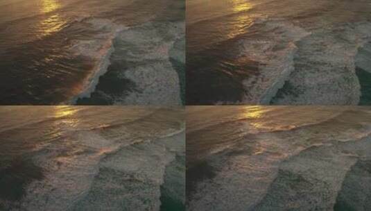 美丽的海滩浪花海浪航拍高清在线视频素材下载