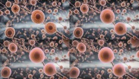 癌细胞诡异病毒变异细菌微生物微观世界医学高清在线视频素材下载