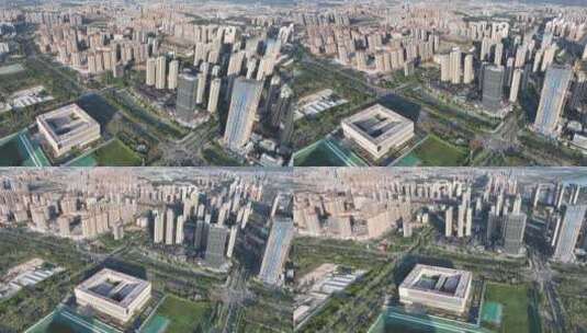 福建省漳州市行政服务中心航拍高清在线视频素材下载