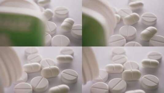 白色医用药丸旋转药品药片高血压止痛药高清在线视频素材下载