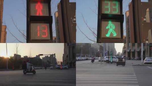 路口红绿灯城市红绿灯高清在线视频素材下载
