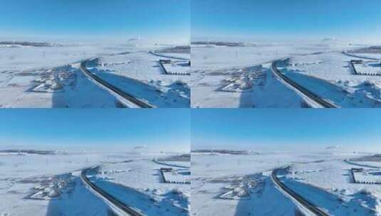 航拍呼伦贝尔冬天-79高清在线视频素材下载