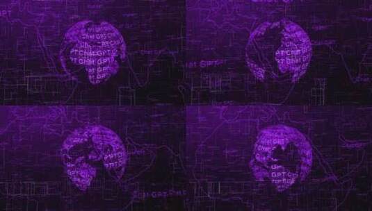 Chat Gpt 3d地球技术动画背景紫高清在线视频素材下载