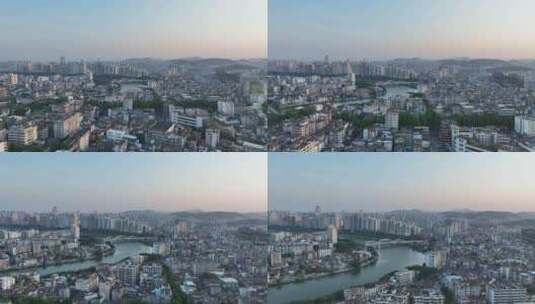 惠州老城区建筑风光航拍古城区风景高清在线视频素材下载